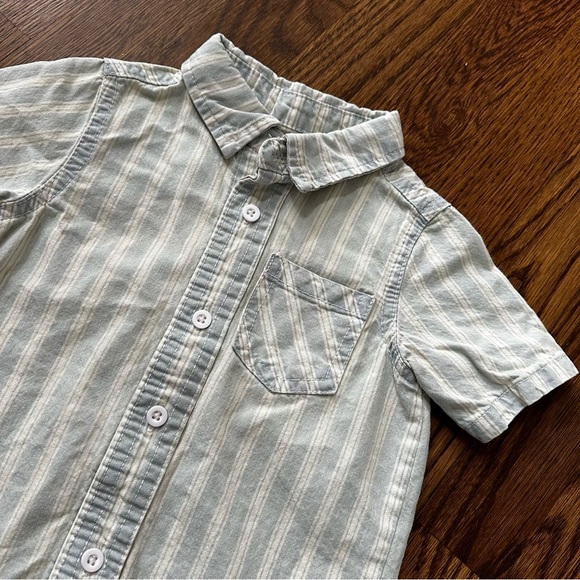 7 For All Mankind short sleeve striped button down shirt, size 18M - Picture 3 of 6